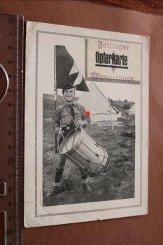 alte Karte - Opferkarte Jungvolk - Hitlerjugend - Zeltlager Wangerooge  1935 o. 39 ?